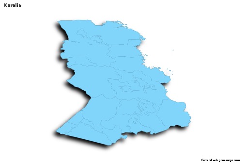 Contoh Peta untuk Karelia (biru,garis luar,bayangan)
