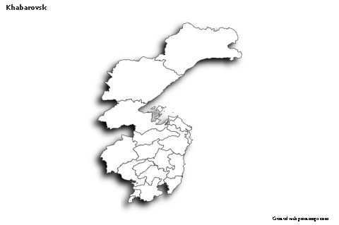 Khabarovsk için Örnek Haritalar (siyah-beyaz,gölgeli)
