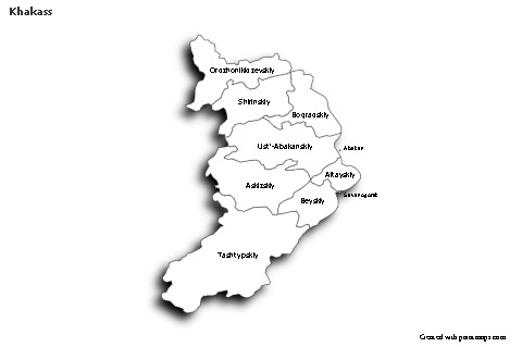 Khakass için Örnek Haritalar (siyah-beyaz,gölgeli)