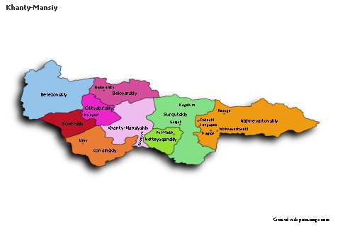 Contoh Peta untuk Khanty-Mansiy (berwarna,bayangan)