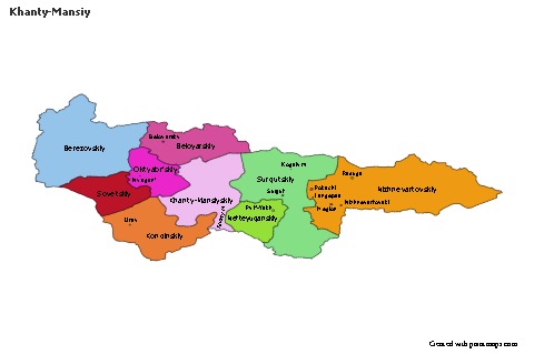 Contoh Peta untuk Khanty-Mansiy (berwarna)