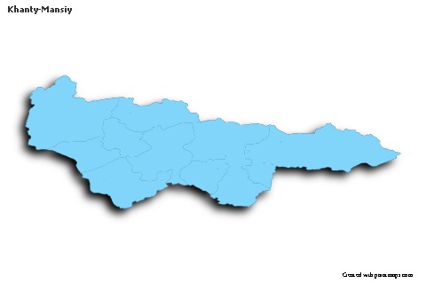 Contoh Peta untuk Khanty-Mansiy (biru,garis luar,bayangan)