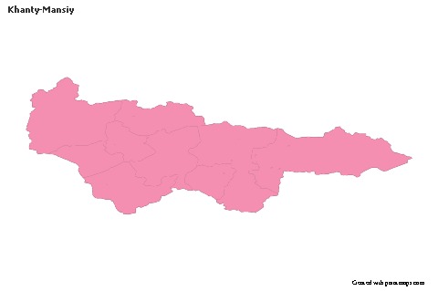 Contoh Peta untuk Khanty-Mansiy (merah jambu,garis besar)