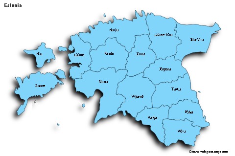 Sample Maps for Estonia (blue,shadowy)