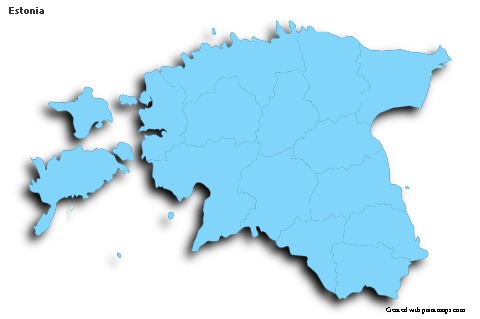 Sample Maps for Estonia (blue,outline,shadowy)