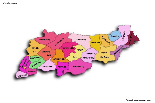 Sample Maps for Kostroma (colored,shadowy)