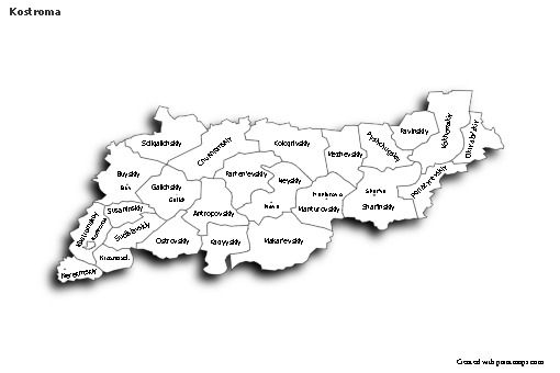 Sample Maps for Kostroma (black-white,shadowy)
