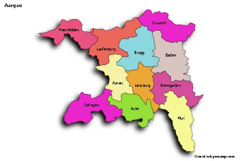 Sample Maps for Aargau (colored,shadowy)