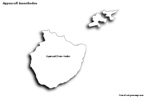 Contoh Peta untuk Appenzell Innerrhoden (hitam-putih,bayangan)
