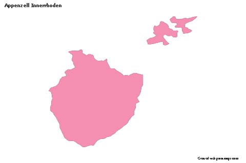 Contoh Peta untuk Appenzell Innerrhoden (merah jambu,garis besar)