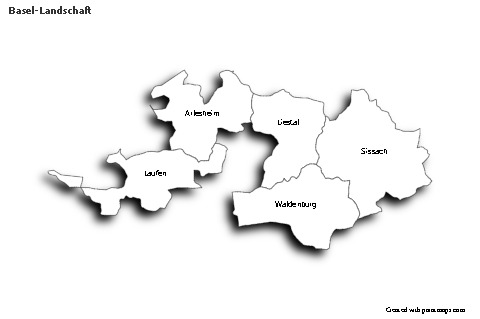 Contoh Peta untuk Basel-Landschaft (hitam-putih,bayangan)