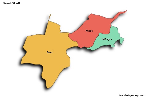 Mapas de muestra para Basel-Stadt (coloreado,sombrío)