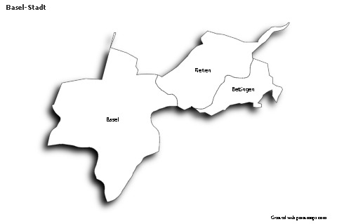 Mapas de muestra para Basel-Stadt (blanco-negro,sombrío)