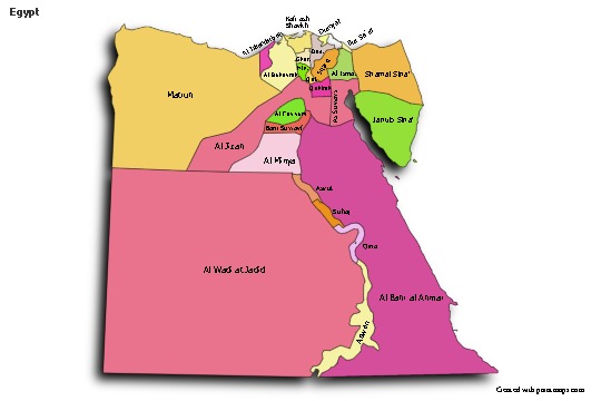 Mapas de muestra para Egipto (coloreado,sombrío)
