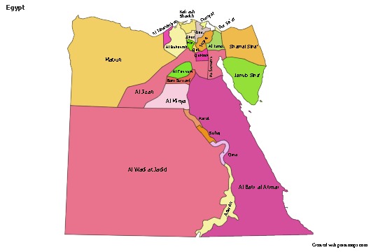 Mapas de muestra para Egipto (coloreado)
