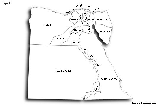 Mapas de muestra para Egipto (blanco-negro,sombrío)