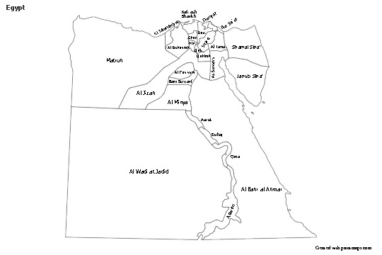 Mapas de muestra para Egipto (blanco-negro)