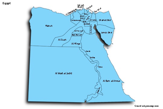 Mapas de muestra para Egipto (azul,sombrío)