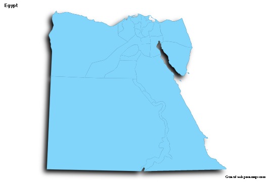Mapas de muestra para Egipto (azul,contorno,sombrío)