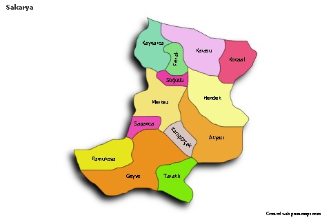 Sample Maps for Sakarya (colored,shadowy)