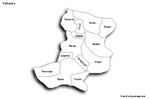 Sample Maps for Sakarya (black-white,shadowy)