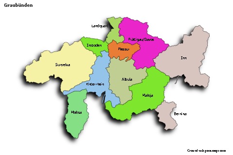 Sample Maps for Graubünden (colored,shadowy)
