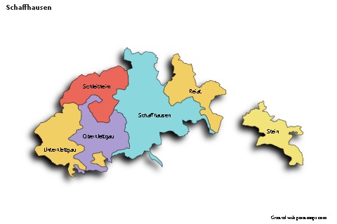 Contoh Peta untuk Schaffhausen (berwarna,bayangan)
