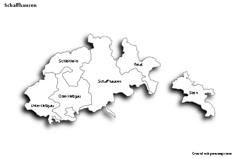 Contoh Peta untuk Schaffhausen (hitam-putih,bayangan)