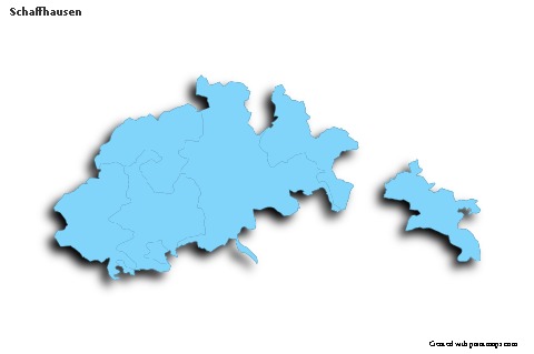 Contoh Peta untuk Schaffhausen (biru,garis luar,bayangan)