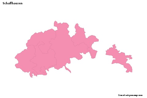 Contoh Peta untuk Schaffhausen (merah jambu,garis besar)