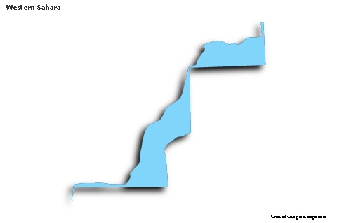 Sample Maps for Western Sahara (blue,outline,shadowy)