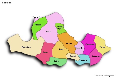 Sample Maps for Samsun (colored,shadowy)