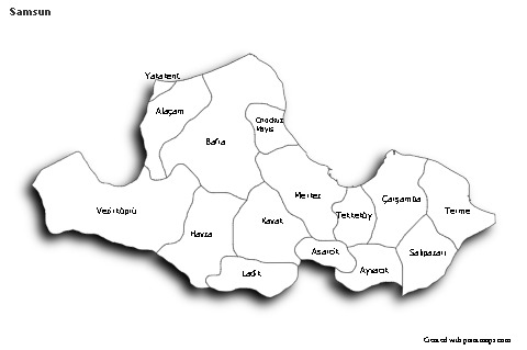 Sample Maps for Samsun (black-white,shadowy)