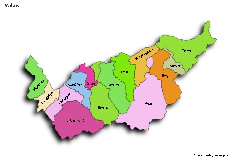 Contoh Peta untuk Valais (berwarna,bayangan)