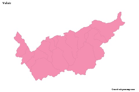Contoh Peta untuk Valais (merah jambu,garis besar)