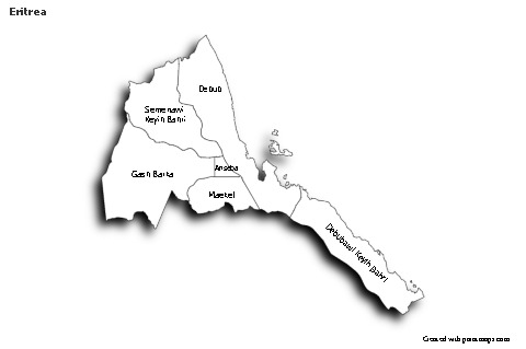 Sample Maps for Eritrea (black-white,shadowy)