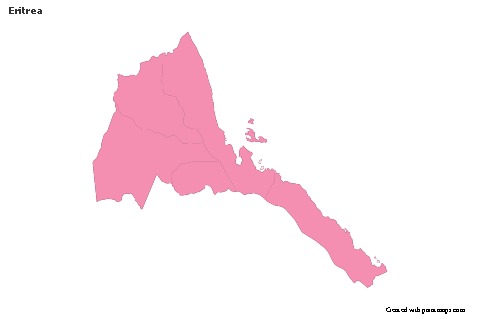 Sample Maps for Eritrea (pink,outline)