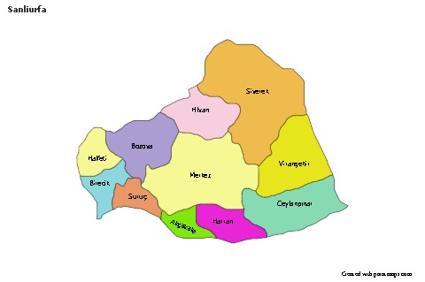 Mapas de muestra para Sanliurfa (coloreado)