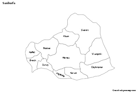 Mapas de muestra para Sanliurfa (blanco-negro)