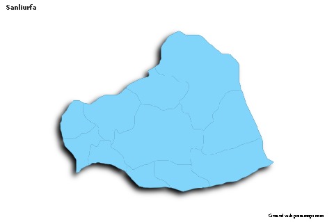 Mapas de muestra para Sanliurfa (azul,contorno,sombrío)