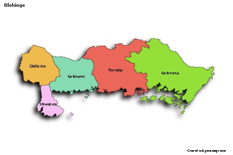 Sample Maps for Blekinge (colored,shadowy)