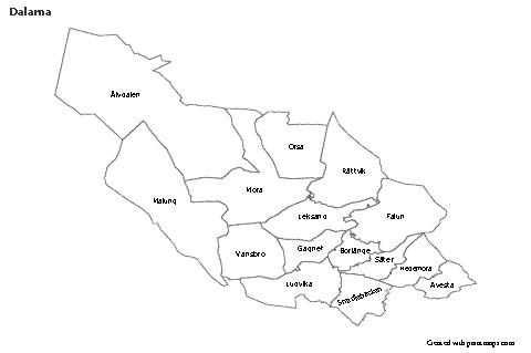 Mapas de muestra para Dalarna (blanco-negro)