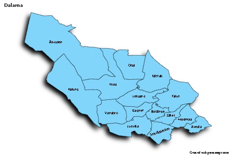 Mapas de muestra para Dalarna (azul,sombrío)