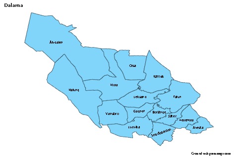 Mapas de muestra para Dalarna (azul)