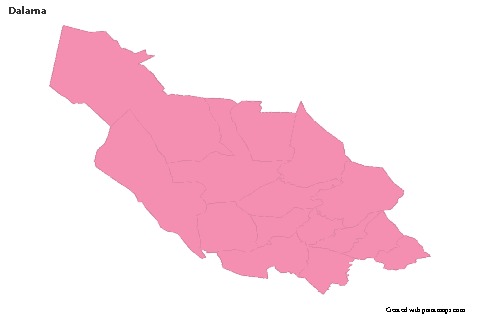 Mapas de muestra para Dalarna (rosa,contorno)