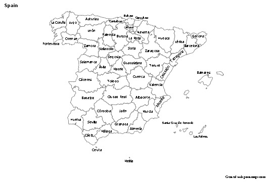 Sample Maps for Spain (black-white)