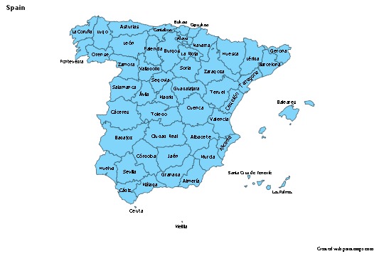 Sample Maps for Spain (blue)