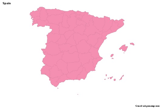 Sample Maps for Spain (pink,outline)