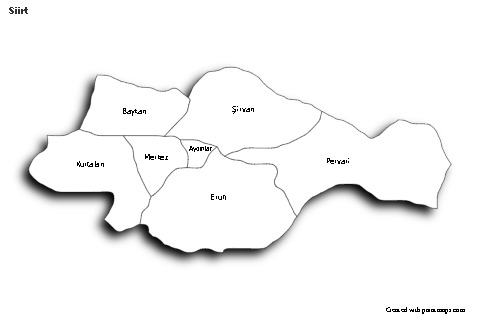 Contoh Peta untuk Siirt (hitam-putih,bayangan)