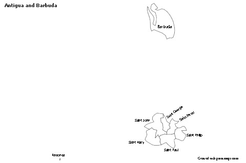 Sample Maps for Antigua and Barbuda (black-white)